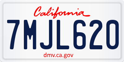 CA license plate 7MJL620