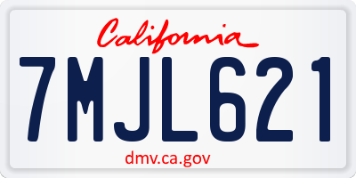 CA license plate 7MJL621