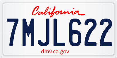 CA license plate 7MJL622