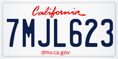 CA license plate 7MJL623