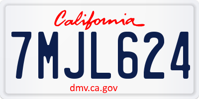 CA license plate 7MJL624