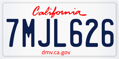 CA license plate 7MJL626