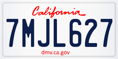 CA license plate 7MJL627