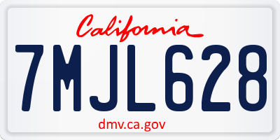 CA license plate 7MJL628