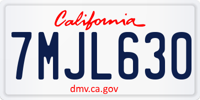 CA license plate 7MJL630