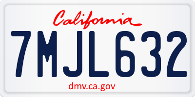 CA license plate 7MJL632