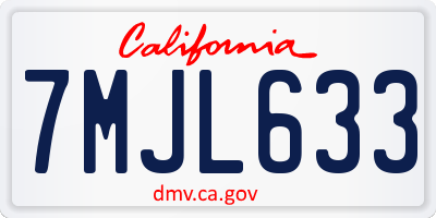 CA license plate 7MJL633