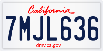 CA license plate 7MJL636