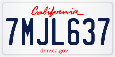 CA license plate 7MJL637