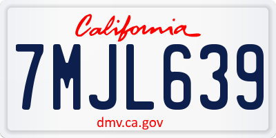 CA license plate 7MJL639