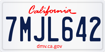 CA license plate 7MJL642