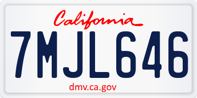 CA license plate 7MJL646