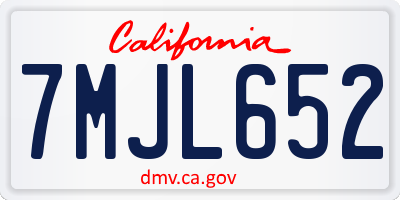 CA license plate 7MJL652