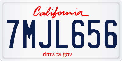 CA license plate 7MJL656