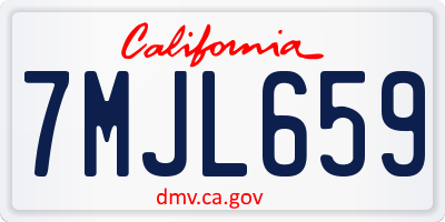 CA license plate 7MJL659