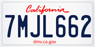 CA license plate 7MJL662