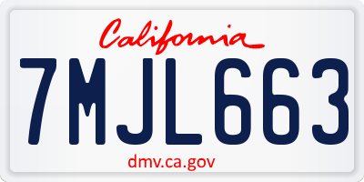 CA license plate 7MJL663