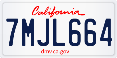 CA license plate 7MJL664