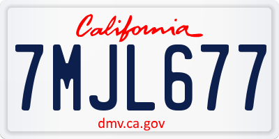 CA license plate 7MJL677