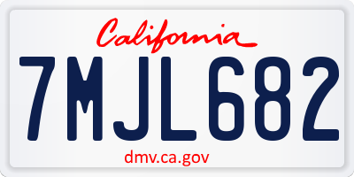 CA license plate 7MJL682