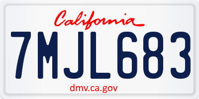 CA license plate 7MJL683