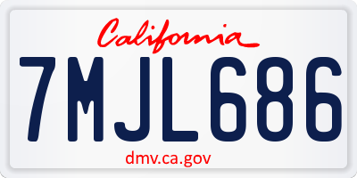 CA license plate 7MJL686