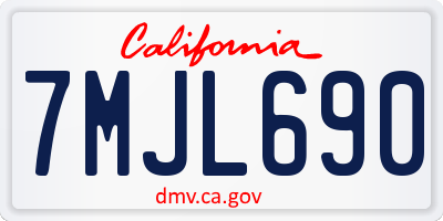 CA license plate 7MJL690