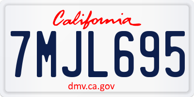 CA license plate 7MJL695