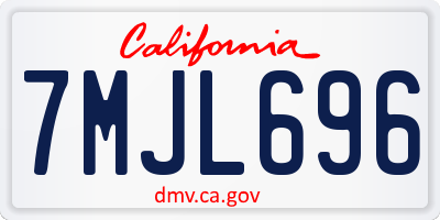 CA license plate 7MJL696