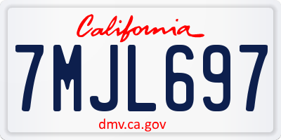 CA license plate 7MJL697