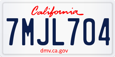 CA license plate 7MJL704