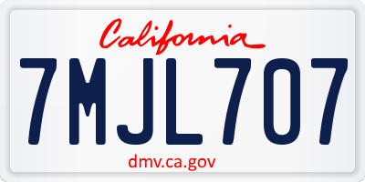 CA license plate 7MJL707