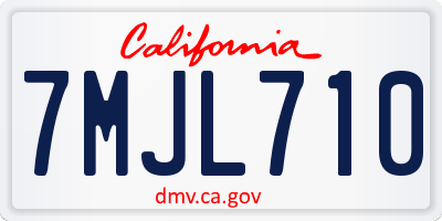 CA license plate 7MJL710