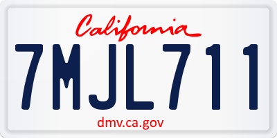 CA license plate 7MJL711