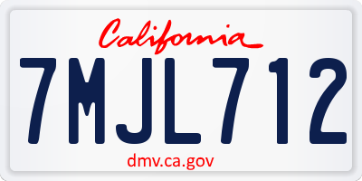 CA license plate 7MJL712