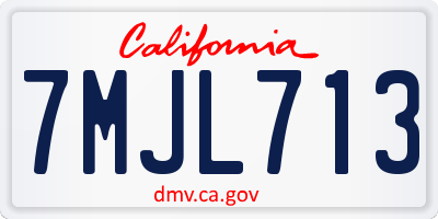 CA license plate 7MJL713