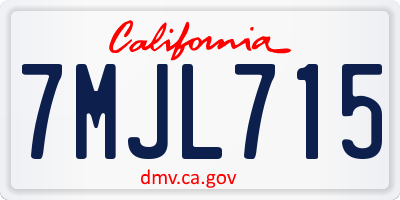 CA license plate 7MJL715