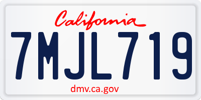 CA license plate 7MJL719