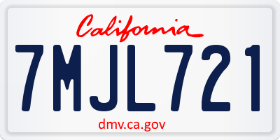 CA license plate 7MJL721