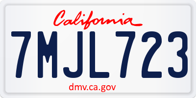 CA license plate 7MJL723