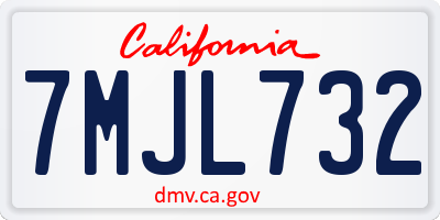 CA license plate 7MJL732