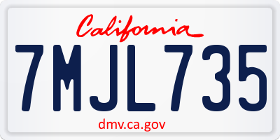 CA license plate 7MJL735