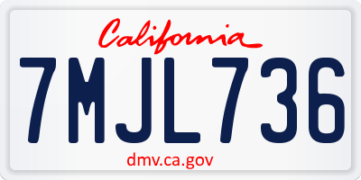 CA license plate 7MJL736