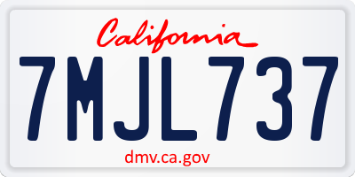 CA license plate 7MJL737