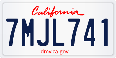 CA license plate 7MJL741