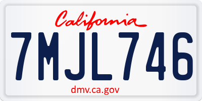 CA license plate 7MJL746