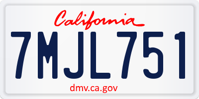 CA license plate 7MJL751