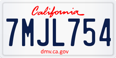 CA license plate 7MJL754