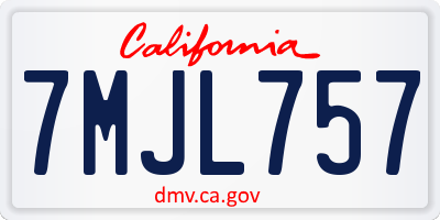 CA license plate 7MJL757