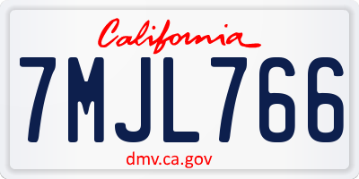 CA license plate 7MJL766